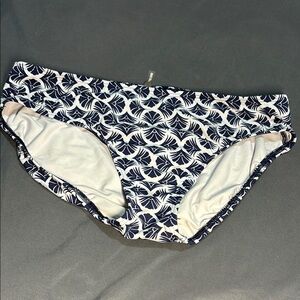 Navy and White Patterned Women's Swim Bottoms